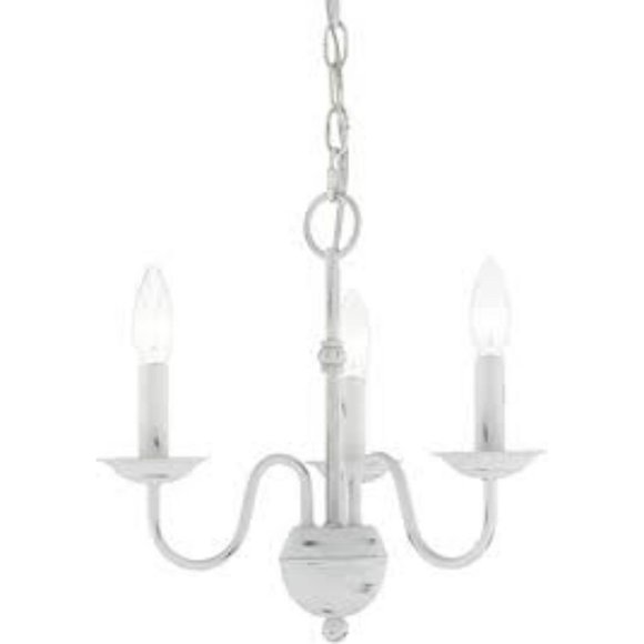 Livex Lighting 3 Light Antique White Mini Chandelier - Picture 1 of 6
